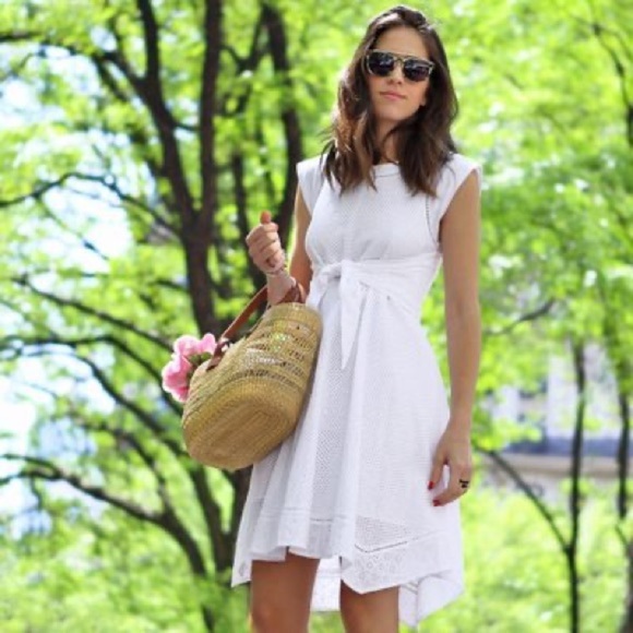 Rebecca Taylor Dresses & Skirts - Rebecca Taylor white eyelet lace midi wrap dress size 6